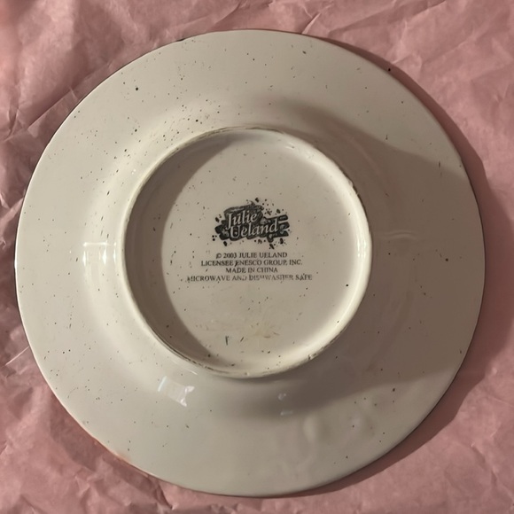 Set of 4 Enesco Julie Ueland Christmas Floral 8” Ceramic Plates - Picture 3 of 4